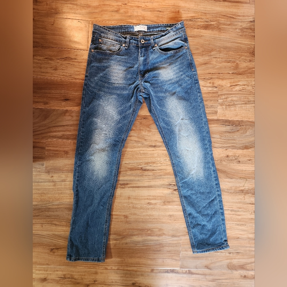 Men's Slim Fit Faded Blue Jeans 32x32 Smith & Mills